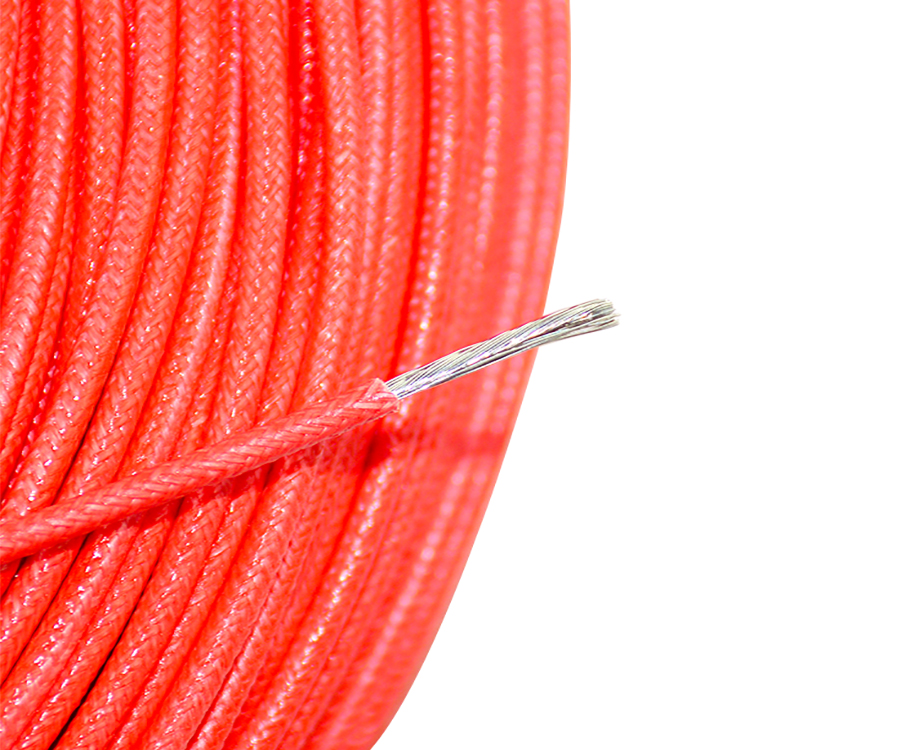 UL3122 Silicone Rubber Fiberglass Insulated Braided Wire 300V 17 Gauge 1